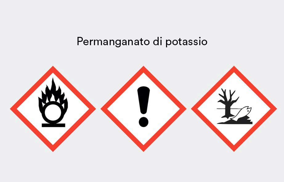 hazard comparison between Avol Oxy White and potassium permanganate