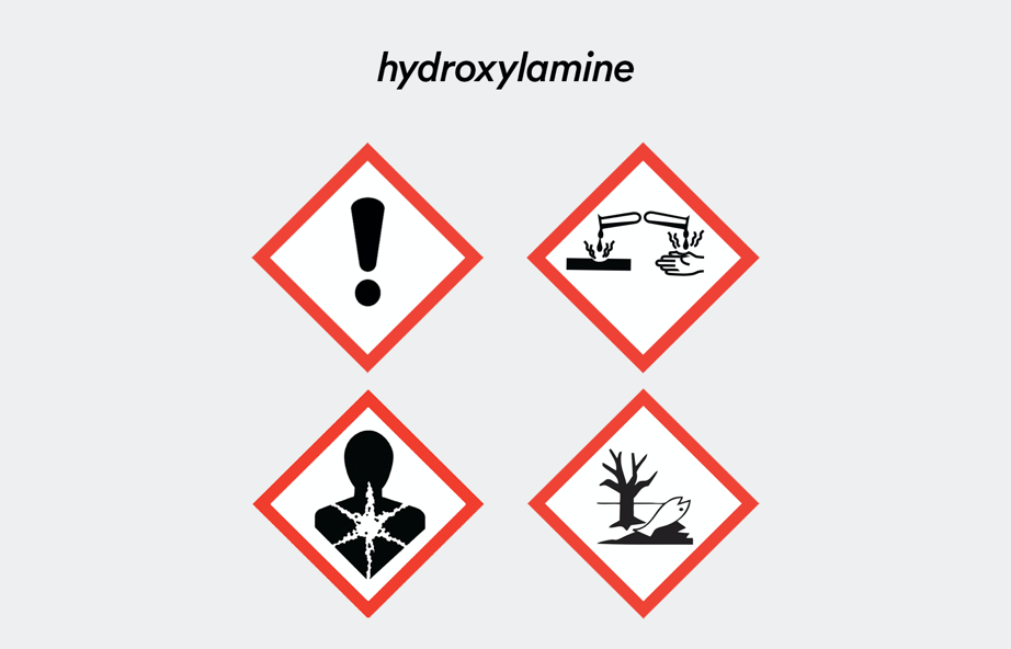 Avol Lime hazard comparison vs hydroxylamine