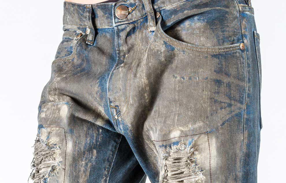Garmon's Coating products on a pair of jeans